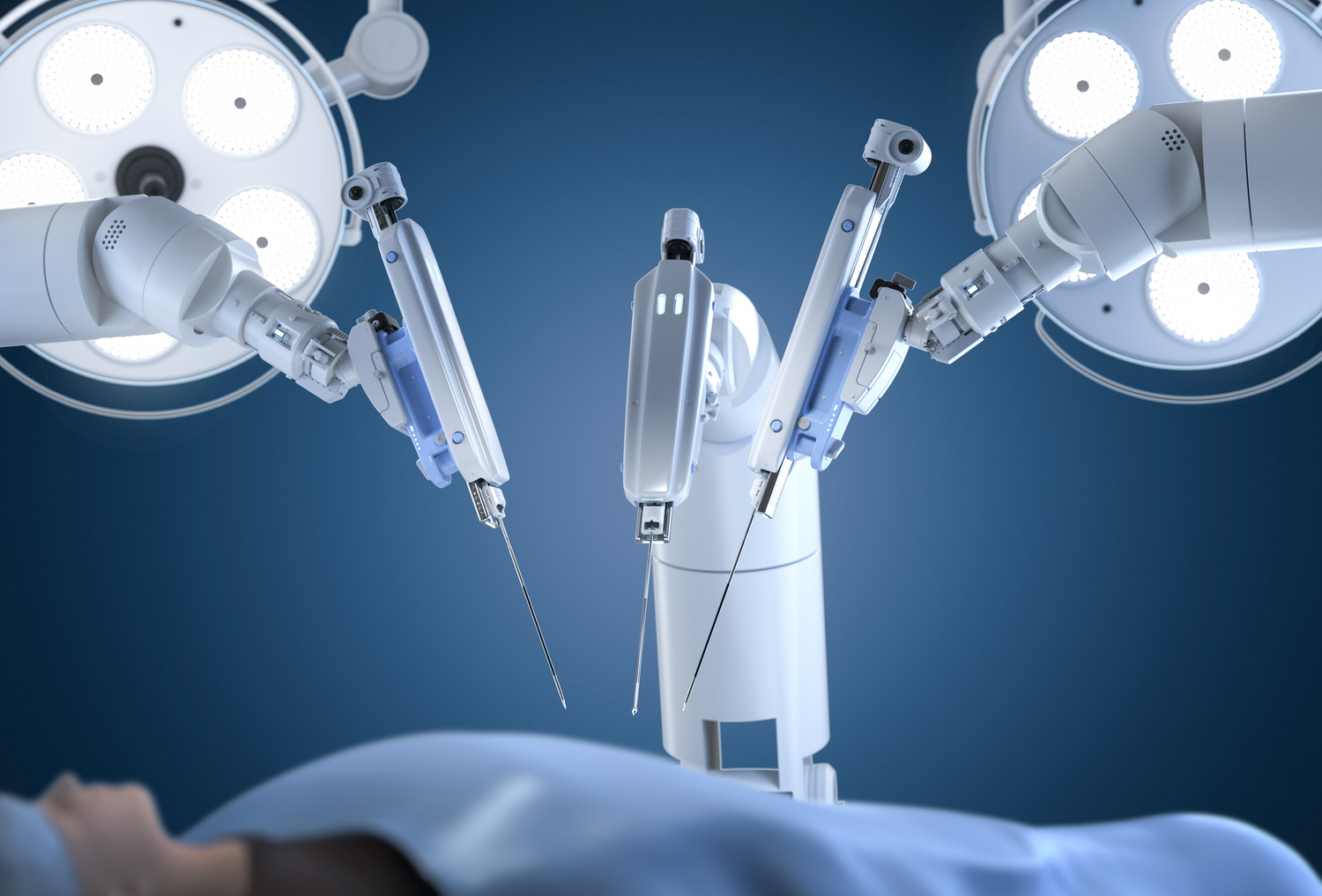 Robotic assisted surgery with mock up model in operating room